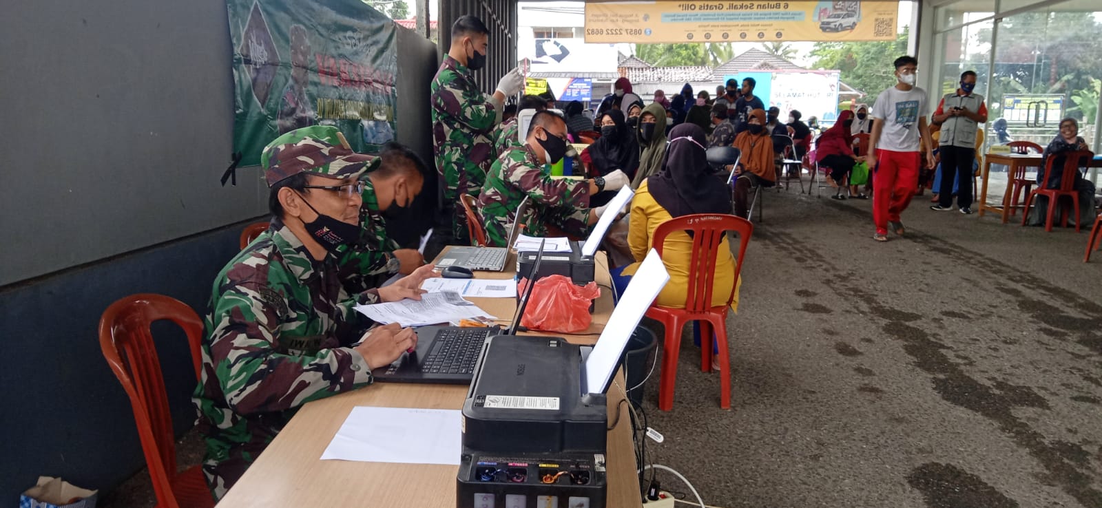 Koramil 0622-13/Jampangkulon Wujudkan Harapan Warga, Vaksinasi Dosis II Digelar di Wilayahnya