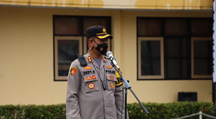 Brimob Perkuat Pengamanan Mudik Lebaran di Wilkum Polres Sukabumi AKBP Dedy Darmawansyah