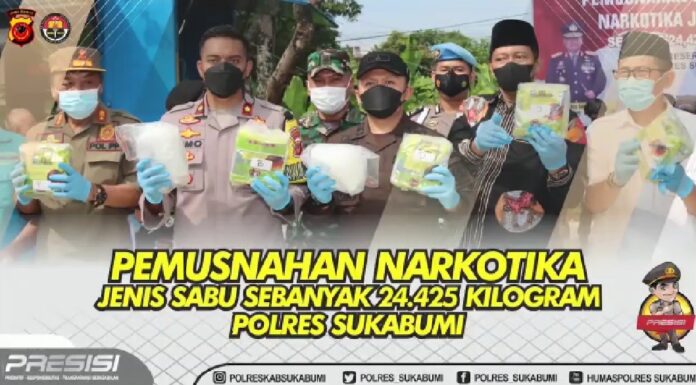Polisi Musnahkan Sabu Sebanyak Puluhan Kg Senilai Rp 29 Miliar Lebih polres sukabumi