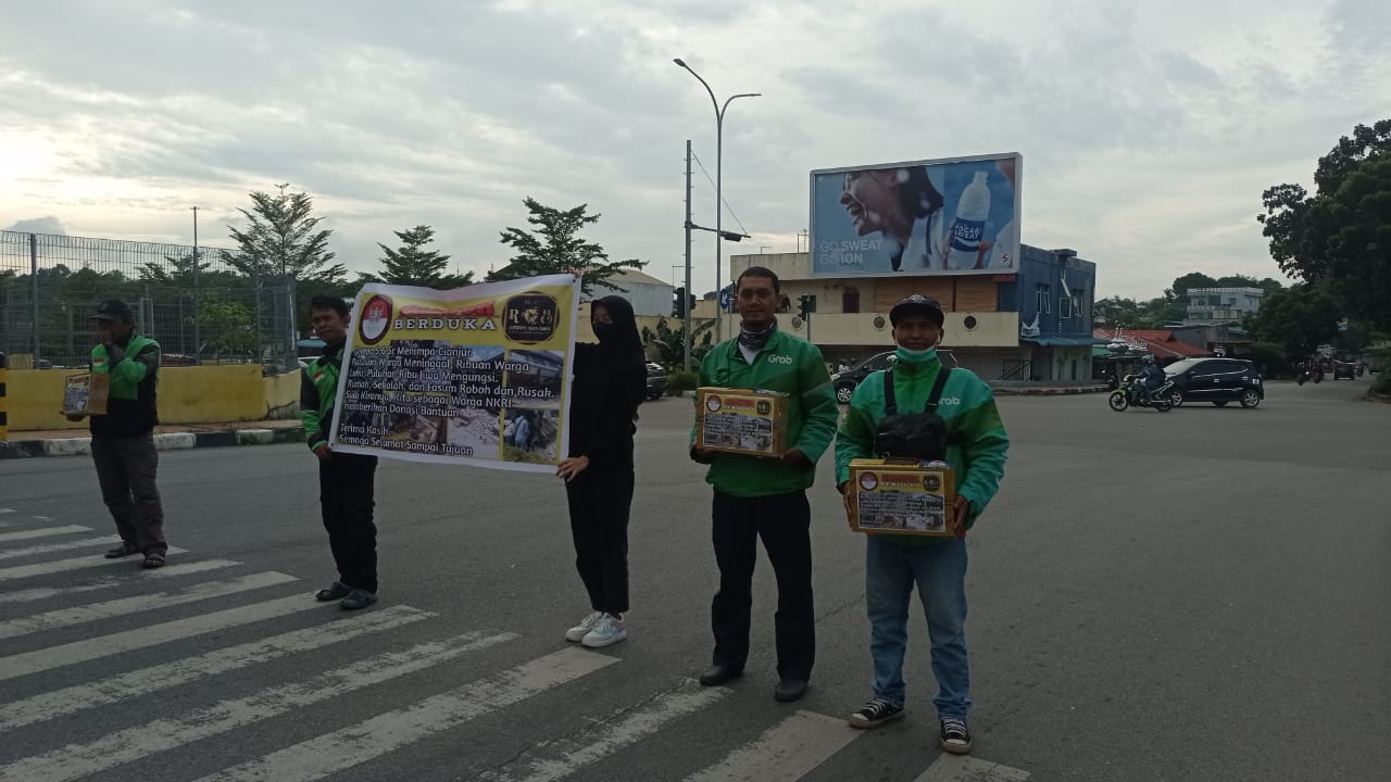 Relawan Ojol Batam Ajak Warga Bergandengan Tangan Peduli Gempa Cianjur
