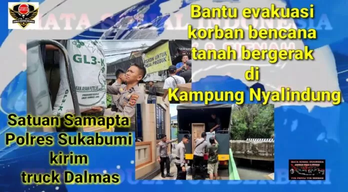 Polres Sukabumi Bantu Warga Nyalindung yang Terdampak Bencana Tanah Bergerak