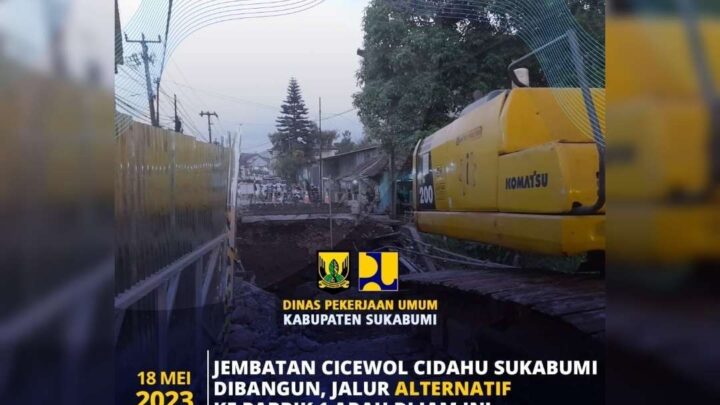 Jembatan Cicewol di Sukabumi dibangun
